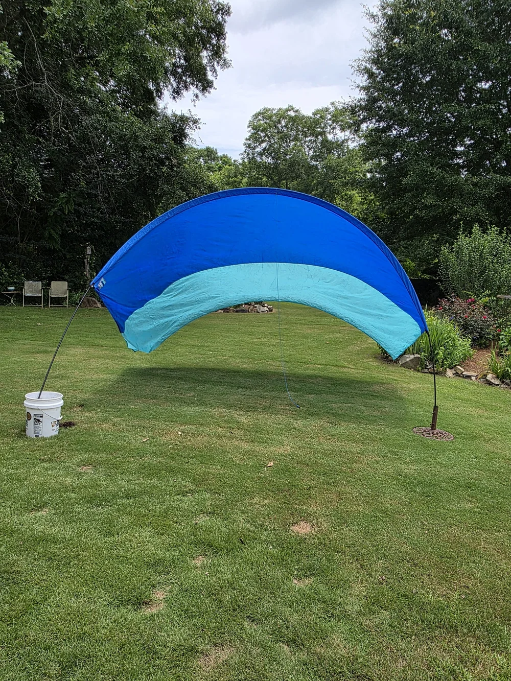 Beach Sun Shelter Canopy - Aqua & Blue - Picture 4 of 5